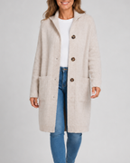 Women's Hooded Button Front Longline Knit Cardigan