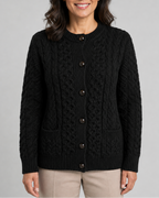 Women's Cable Knit Button Up Cardigan with Pockets