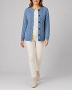 Women's Cable Knit Button Up Cardigan with Pockets