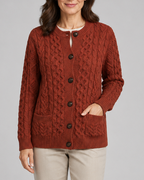 Women's Cable Knit Button Up Cardigan with Pockets