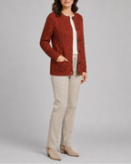 Women's Cable Knit Button Up Cardigan with Pockets