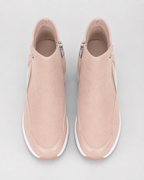 Women's Wedge Heel Sneaker Ankle Boots with Side Zip