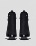 Women's Wedge Heel Sneaker Ankle Boots with Side Zip