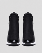 Women's Wedge Heel Sneaker Ankle Boots with Side Zip