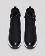 Women's Wedge Heel Sneaker Ankle Boots with Side Zip