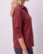 Women's Quarter Zip Lightweight Collared Pullover Jumper