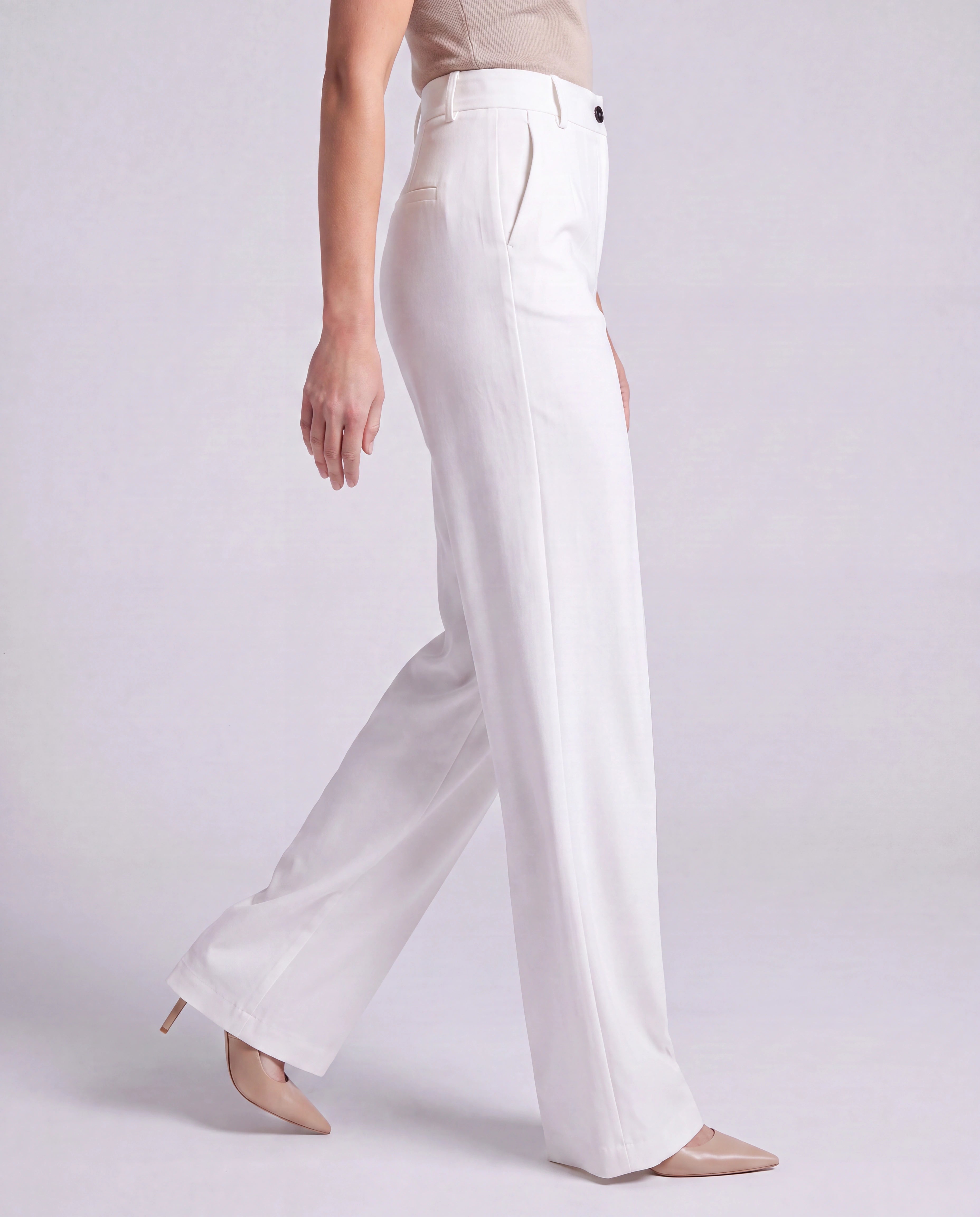 Women's High Waisted Straight Leg Tailored Trousers
