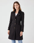 Women's Lightweight Lapel Collar Trench Coat with Button Front