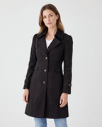 Women's Lightweight Lapel Collar Trench Coat with Button Front