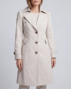 Women's Longline Single Breasted Trench Coat with Notch Collar