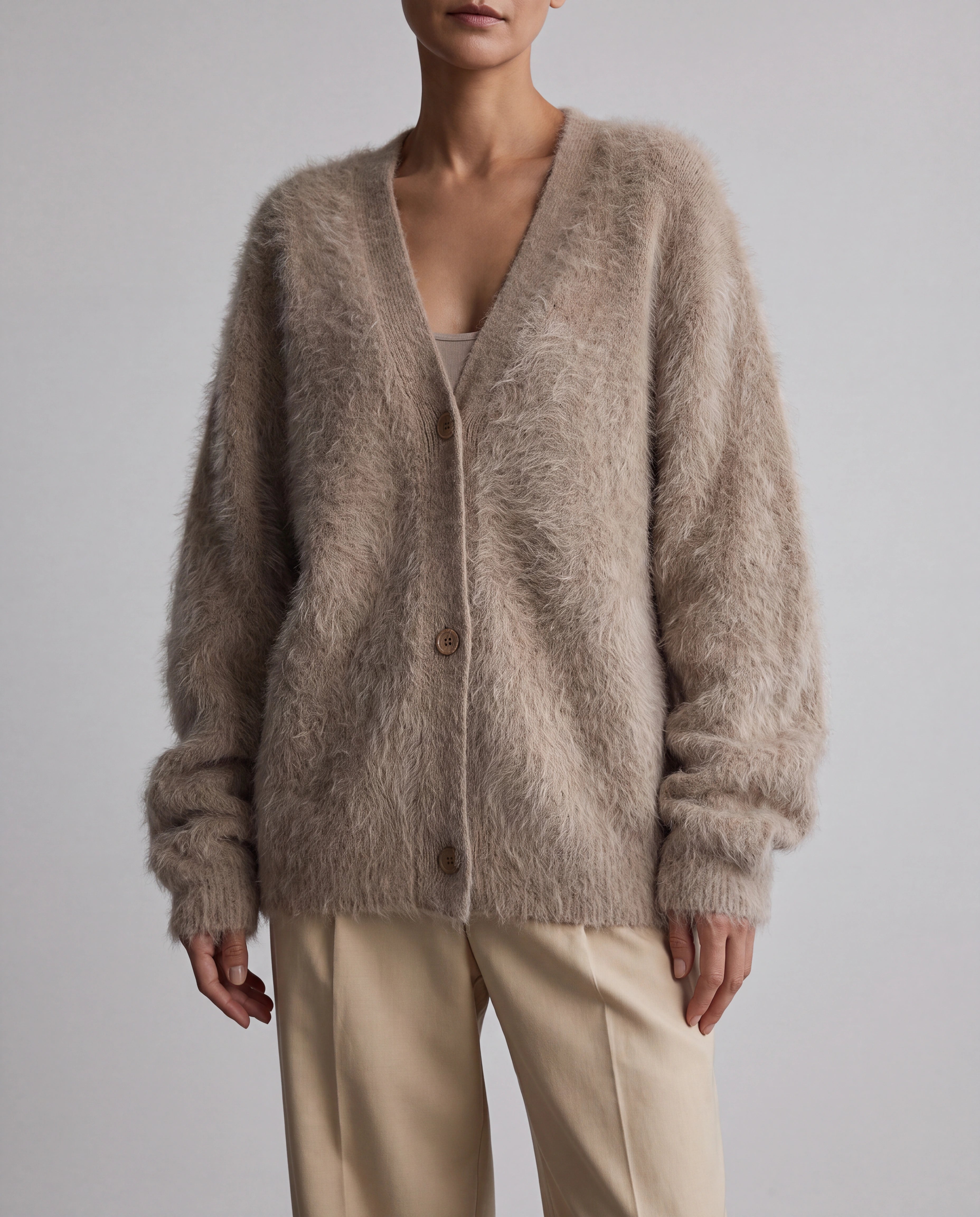 Women's Soft Knit Button Front Cardigan with Relaxed Longline Fit