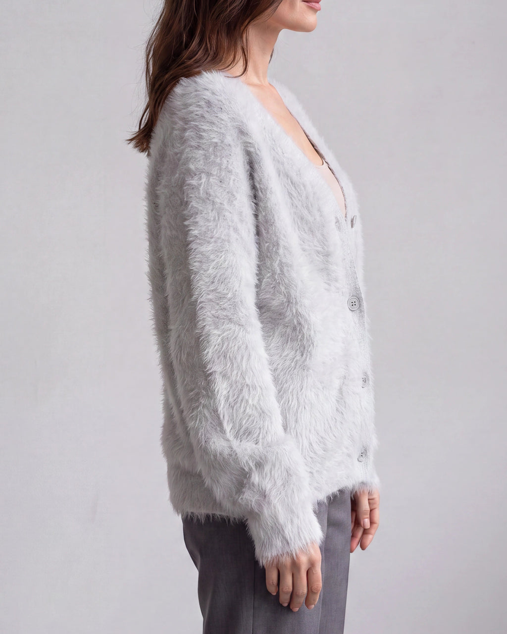 Women's Soft Knit Button Front Cardigan with Relaxed Longline Fit