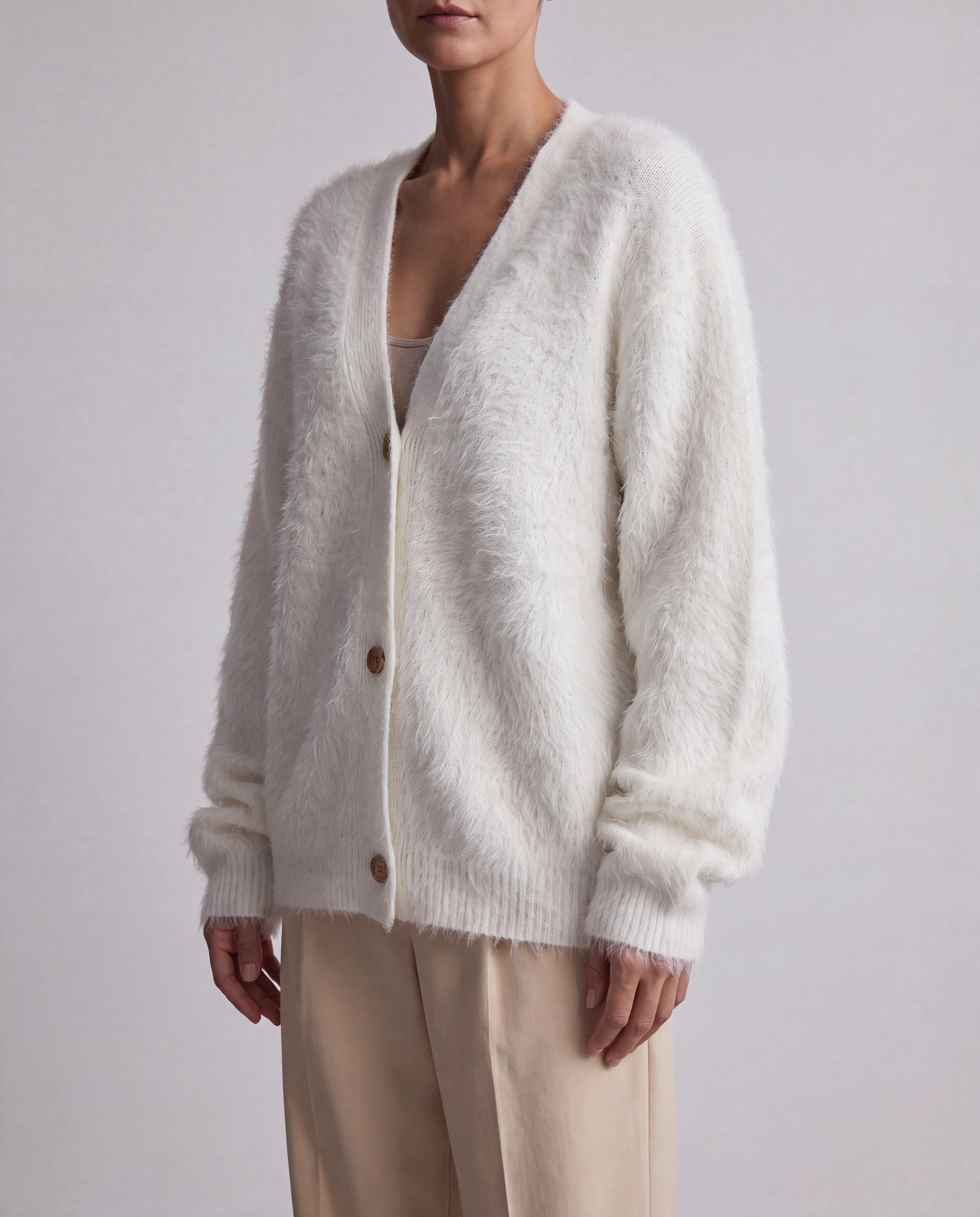 Women's Soft Knit Button Front Cardigan with Relaxed Longline Fit