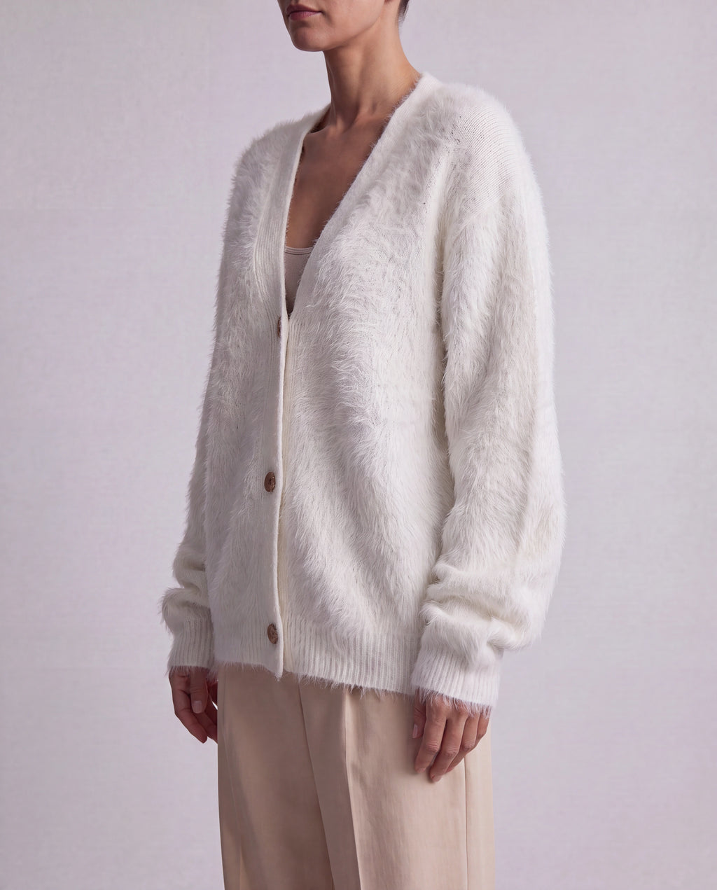 Women's Soft Knit Button Front Cardigan with Relaxed Longline Fit