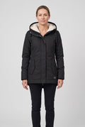 Women's Longline Padded Parka with Sherpa Lined Hood and Zip Front