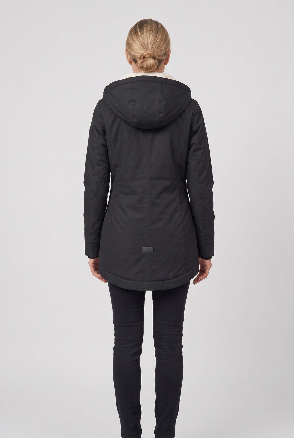Women's Longline Padded Parka with Sherpa Lined Hood and Zip Front