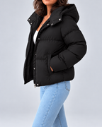 Women's Oversized Hooded Padded Puffer Jacket with Zip Front