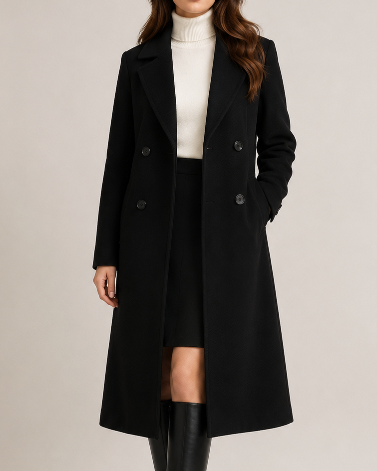 Women's Double Breasted Notch Lapel Trench Coat