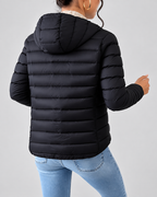 Women's Slim Hooded Puffer Jacket with Zip Front