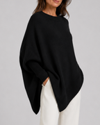 Women's Long Oversized Soft Knit Ribbed Crewneck Pullover Jumper