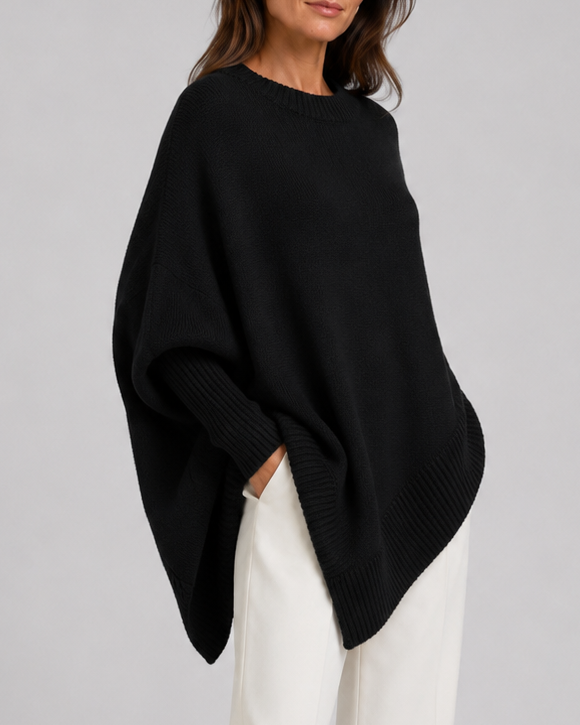Women's Long Oversized Soft Knit Ribbed Crewneck Pullover Jumper