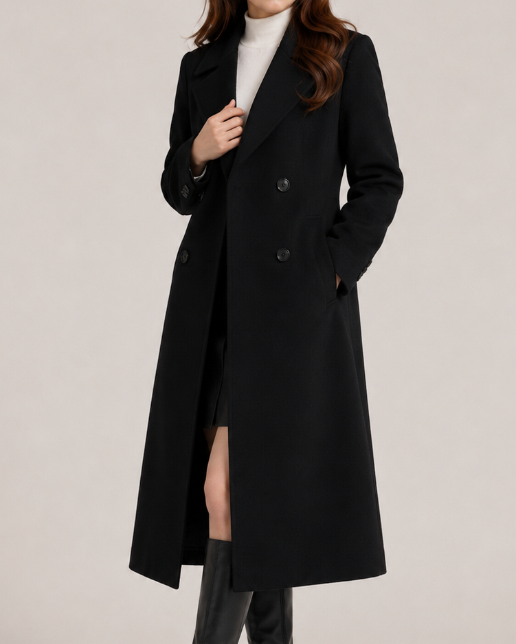 Women's Double Breasted Notch Lapel Trench Coat