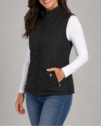 Women's Quilted Zip Front Gilet Vest with Pockets