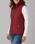 Women's Quilted Zip Front Gilet Vest with Pockets