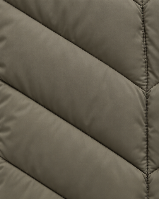 Close up of the chevron quilting
