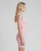 Satin sweetheart bodycon maxi dress - pink side