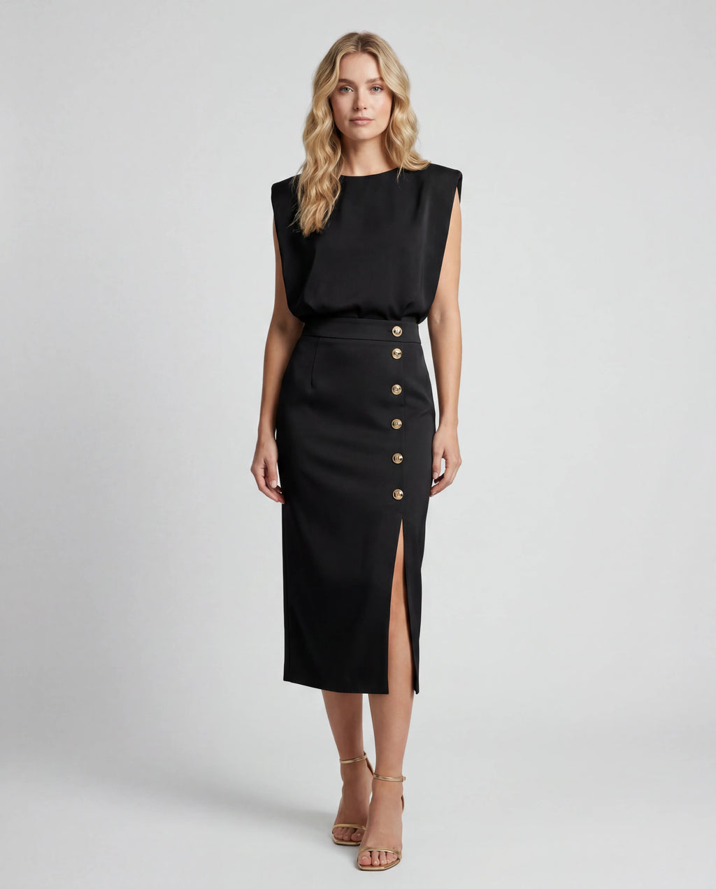 Crepe co-ord set - black front