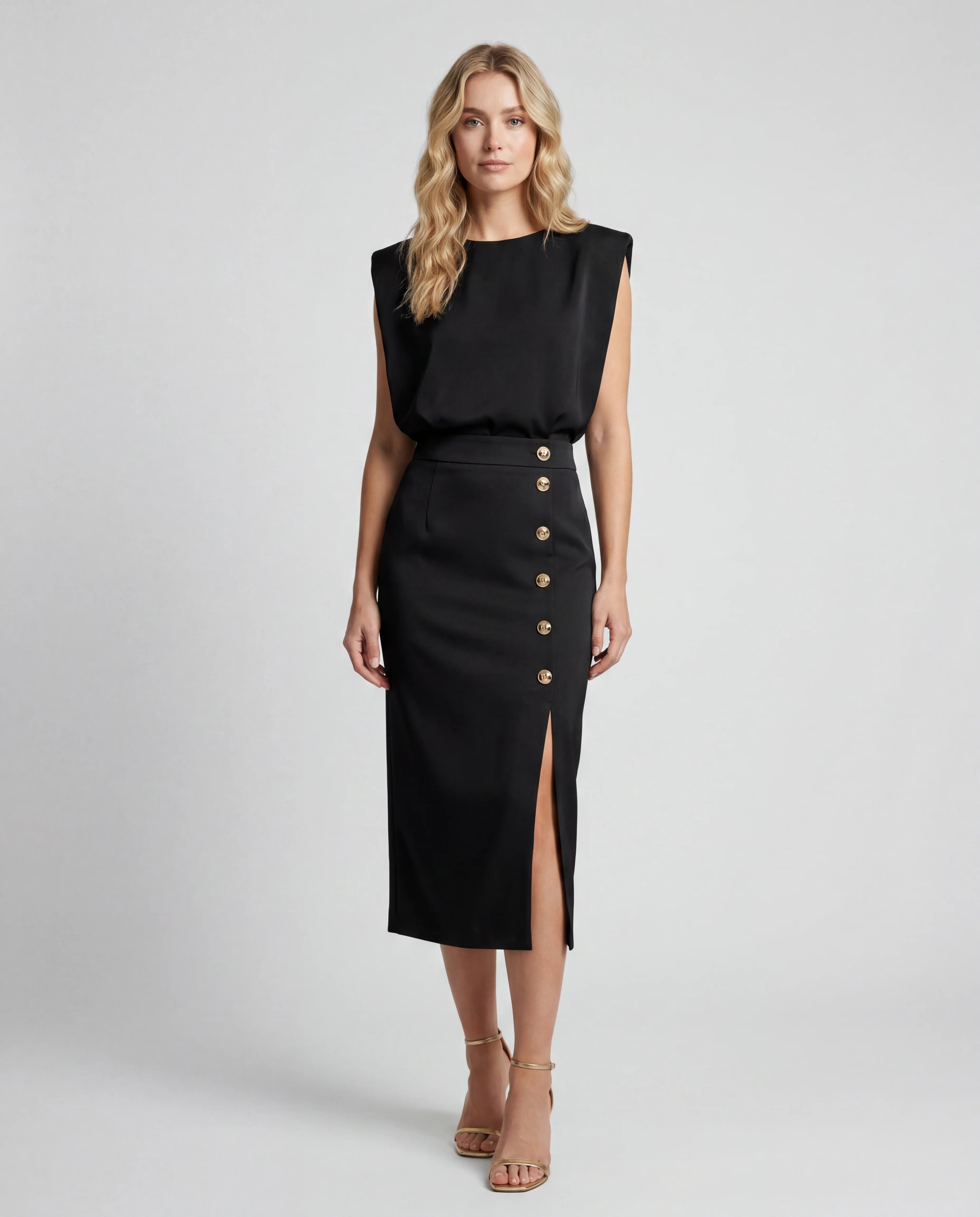 Crepe co-ord set - black front