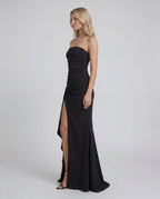 All-over lace sweetheart maxi slip dress - black side
