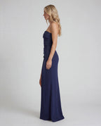 All-over lace sweetheart maxi slip dress - navy side