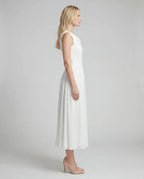 Chiffon sweetheart maxi slip dress - white side