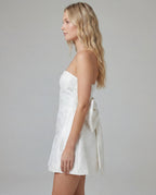 Brocade sweetheart mini dress - white side