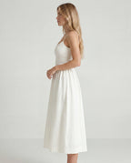 Chiffon sweetheart fit-and-flare maxi dress - white side