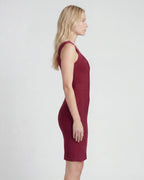 Satin sweetheart bodycon maxi dress - red side