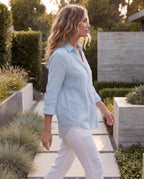 Linen blouse - blue lifestyle
