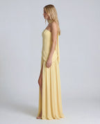 Strapless layered mini dress - yellow side