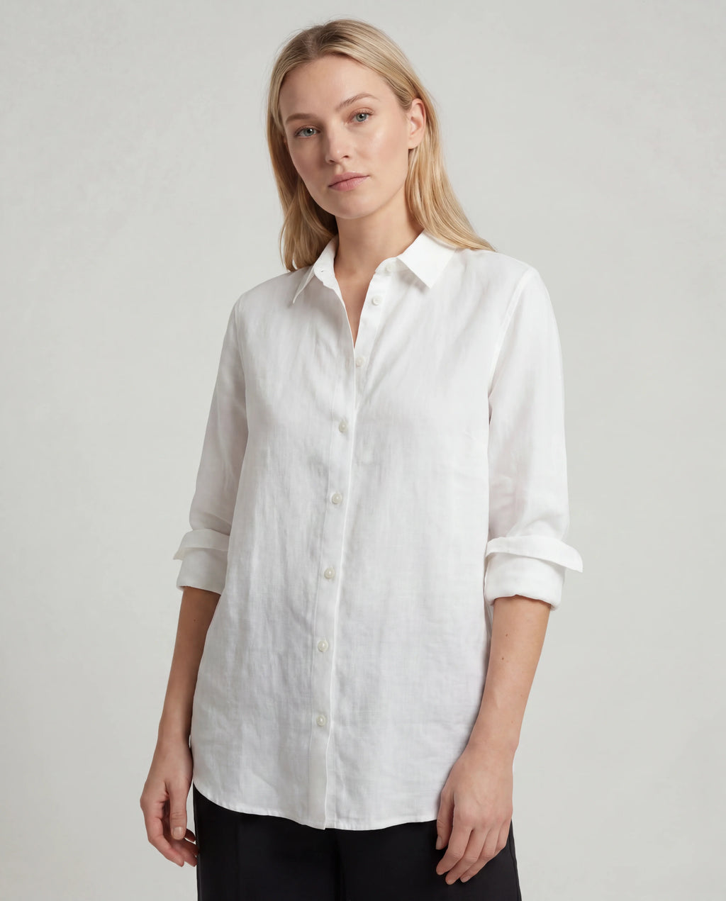 Linen blouse - white front