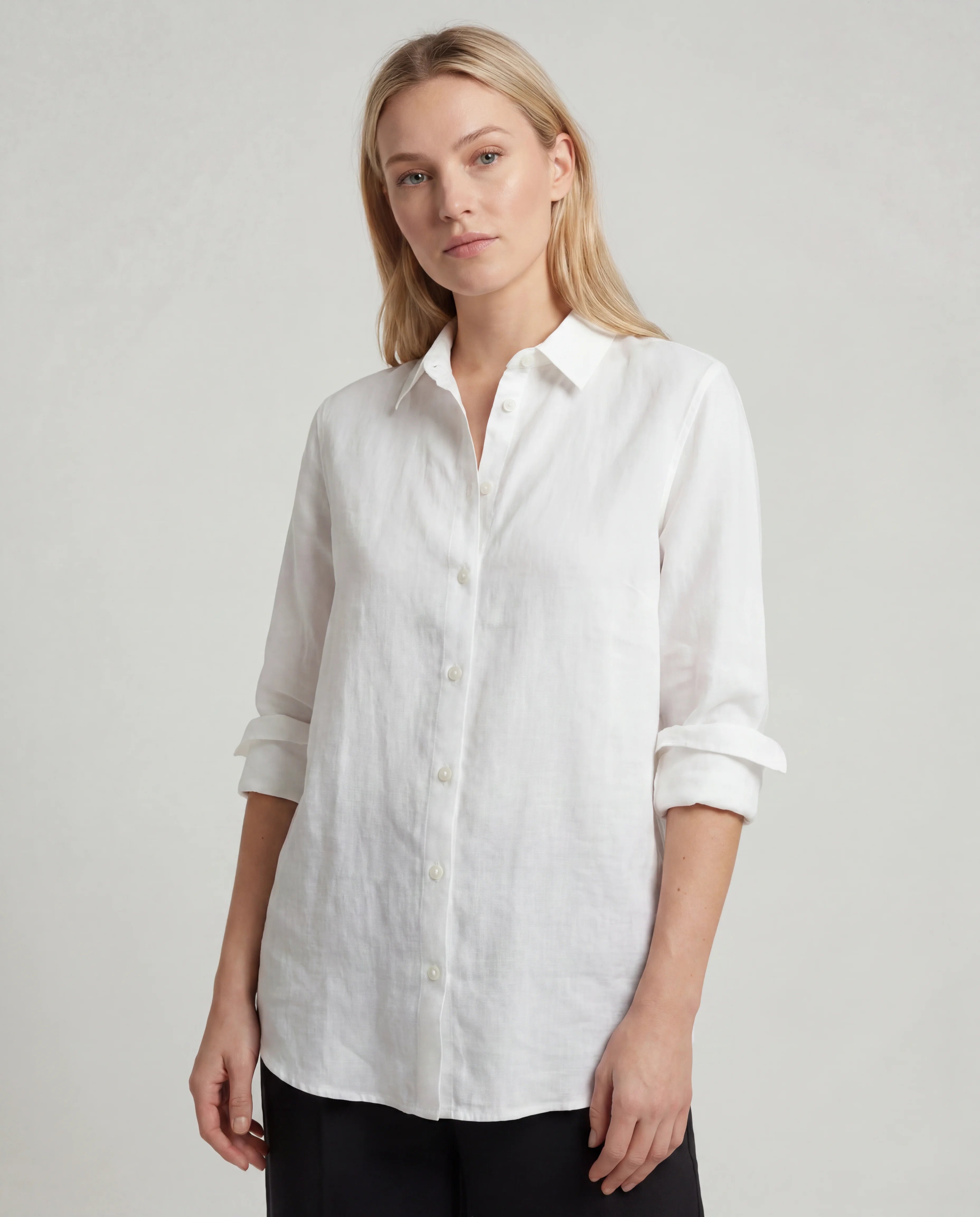Linen blouse - white front
