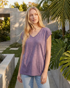 Cotton jersey top - purple lifestyle