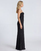 Embellished lace maxi slip dress - black side