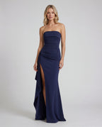 Navy all-over lace sweetheart wedding guest maxi slip dress