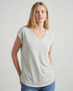 Cotton jersey top - white front