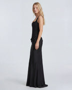 Black square-neck bodycon maxi dress - side