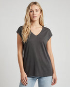 Cotton jersey top - black front