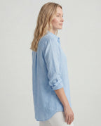 Linen blouse - blue side
