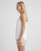 Satin strapless ruched bodycon maxi dress - white side